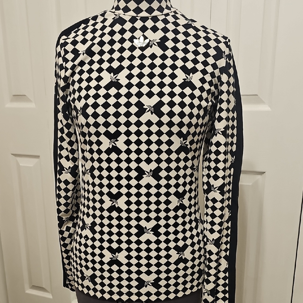 Adidas Black and White Checkered Jacket